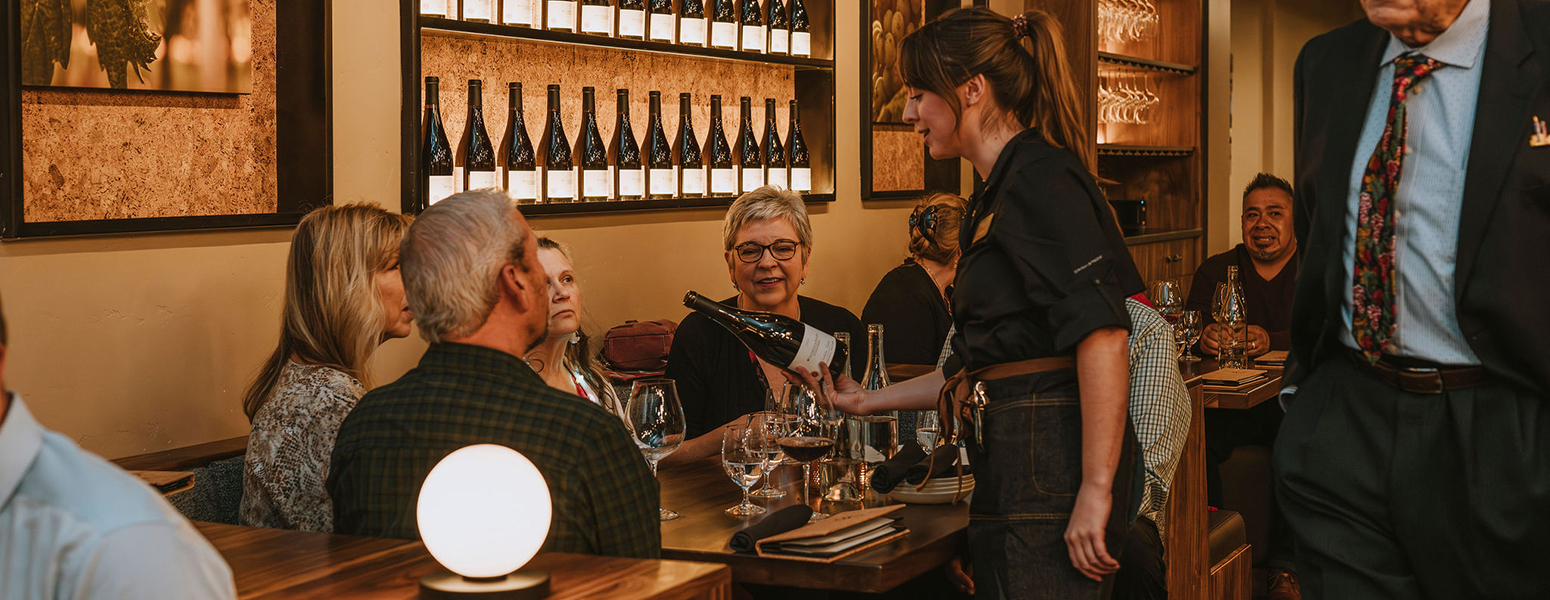 Three Willamette Valley Vineyards wines sitting on a table
