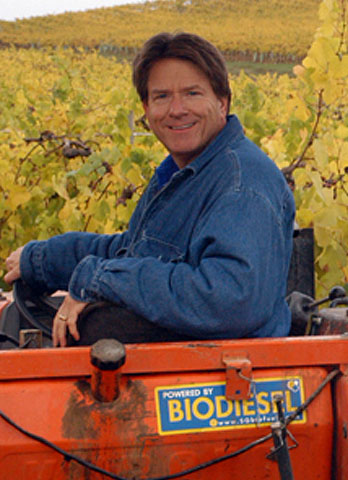 Jim in tractor powered by BioDiesel